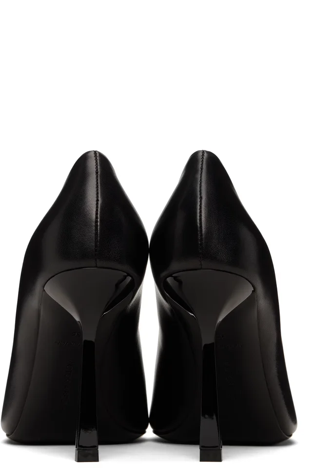 Victoria Beckham Black Victoria Stiletto 100 Leather Heels, photo 2 of 4 from SSENSE
