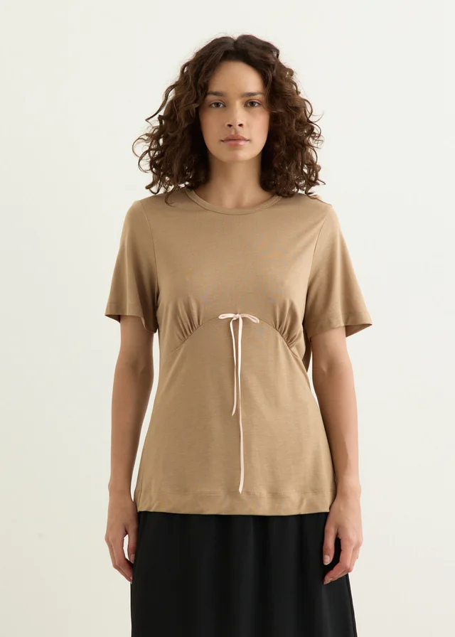 Simone Rocha Gathered Bust Bow T-Shirt in Pink from Incu, photo 1 of 1
