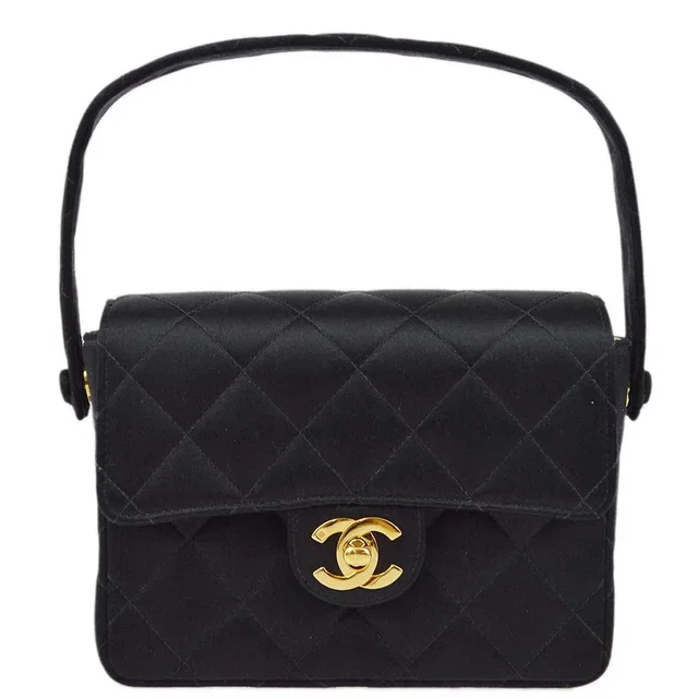 Chanel 1994-1996 Satin Mini Classic Square Flap Handbag in Satin from AMORE Vintage Tokyo