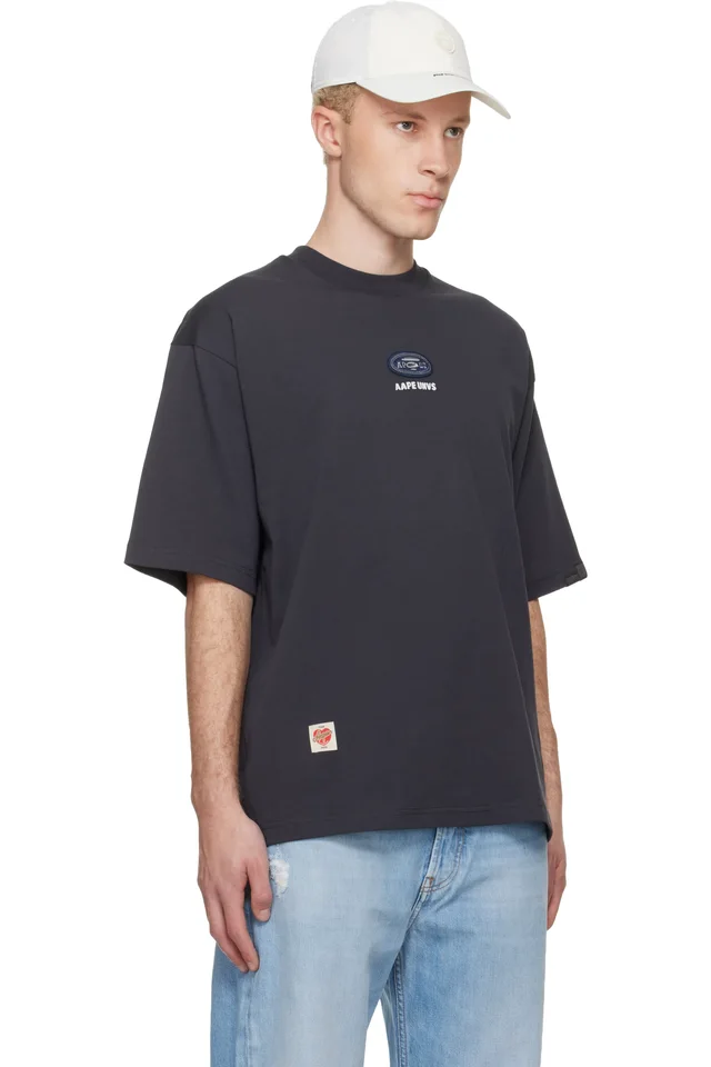 AAPE by A Bathing Ape Gray 'AAPE' Fancy Main T-shirt, photo 2 of 4 from SSENSE