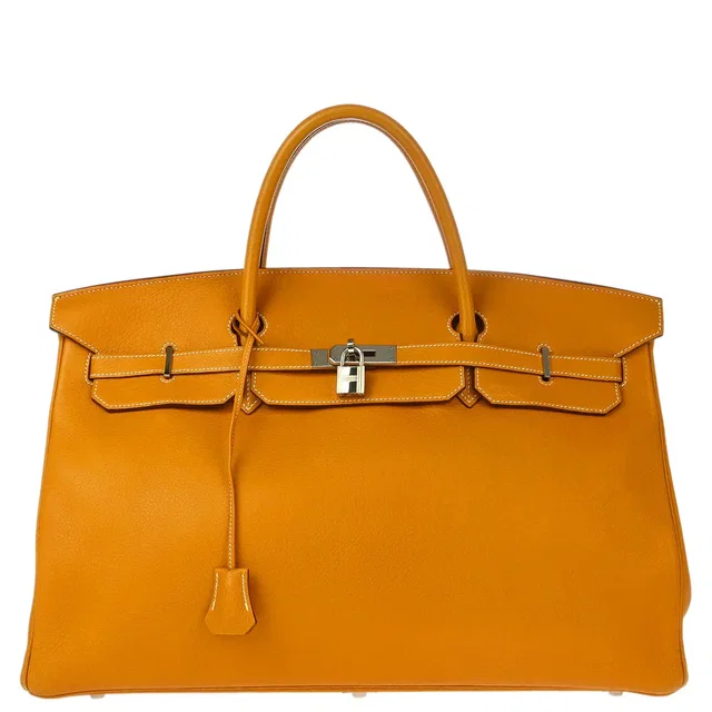 Hermès 2000 Natural Fjord Birkin 45 Handbag in Beige Leather from AMORE Vintage Tokyo