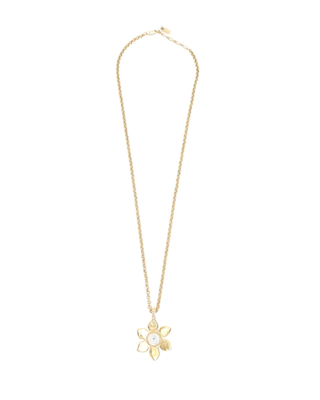 Saint Laurent Rhinestone Flower Necklace from A Retro Tale, photo 2 of 2
