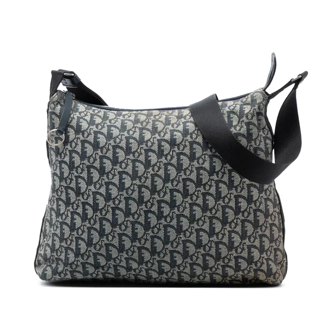 Blue Dior Diorissimo Trotter Canvas Crossbody in Blue Canvas from Designer Revival