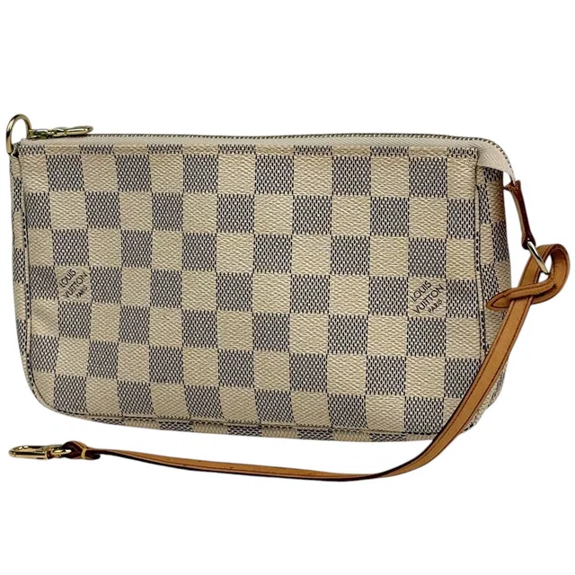 Louis Vuitton Pochette Accessoires Pouch Damier Azur White in White from The Reluxe