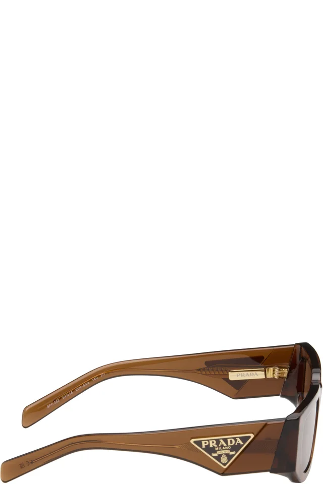 Prada Eyewear Brown Rectangle Sunglasses, photo 2 of 4 from SSENSE