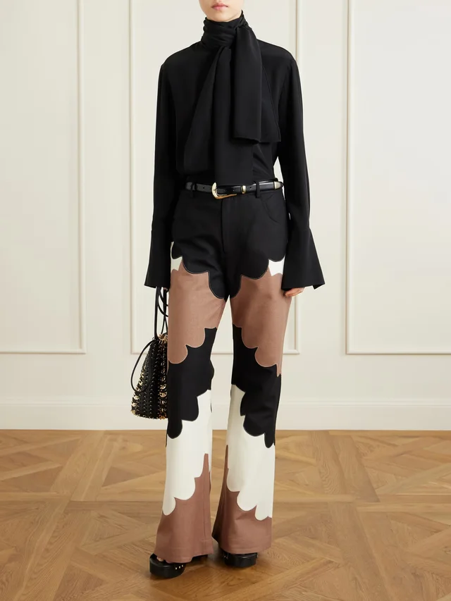 ALIX OF BOHEMIA Bunny Cedar patchworked silk flared pants, photo 2 of 2 from NET-A-PORTER (Canada)