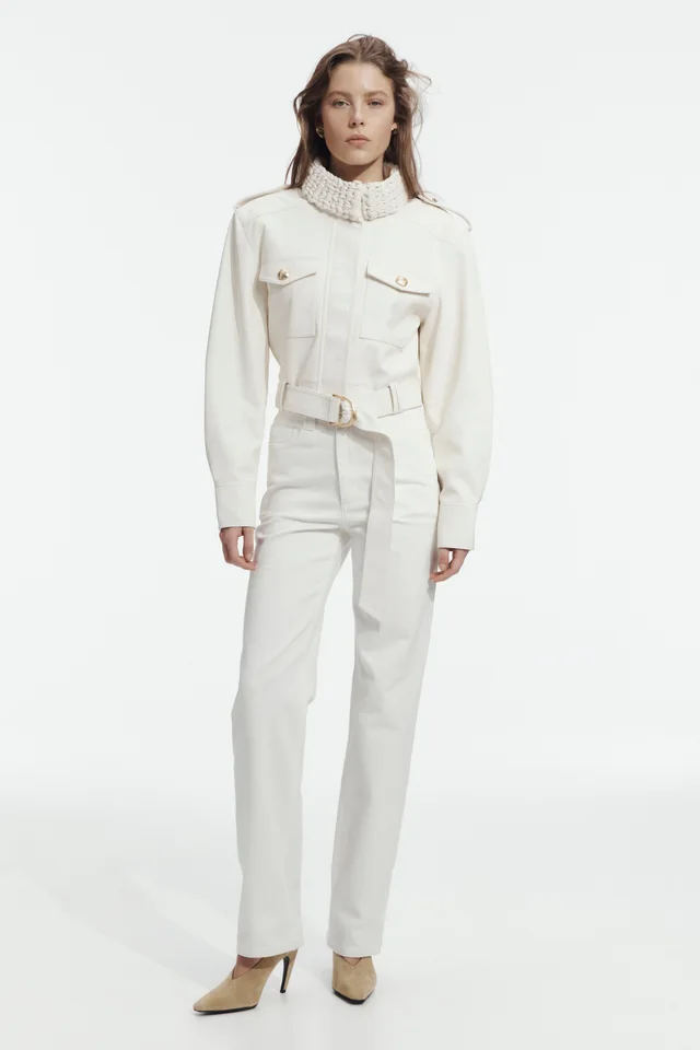 AJE Mossan Cropped Jacket in White from Aje, photo 1 of 1