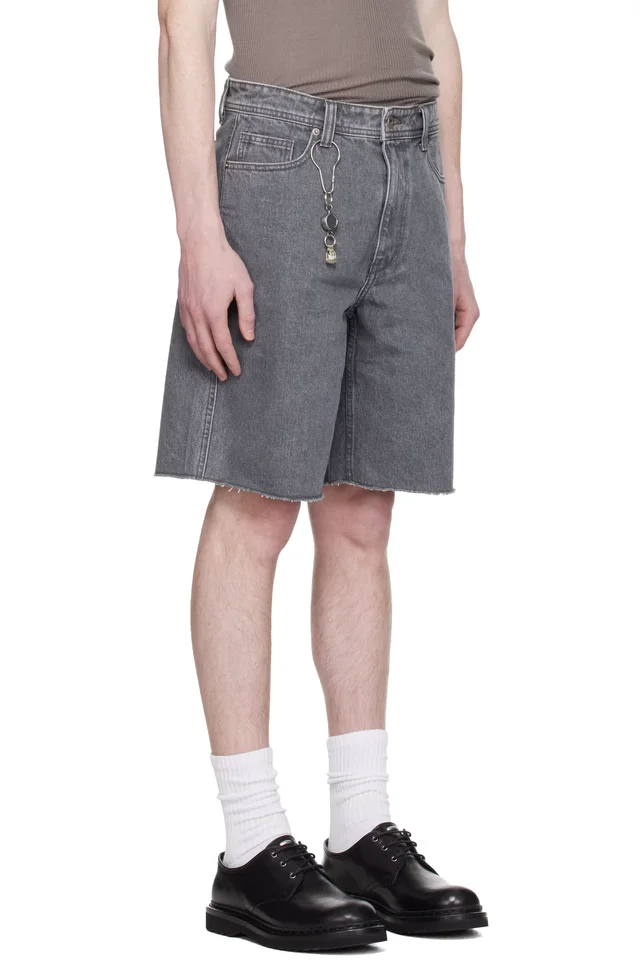 COOR Gray Washed Cutoff Denim Shorts, photo 2 of 5 from SSENSE