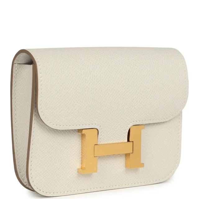 Hermès Constance Slim Wallet Craie Epsom Gold Hardware in White Epsom leather from Madison Avenue Couture, photo 2 of 2