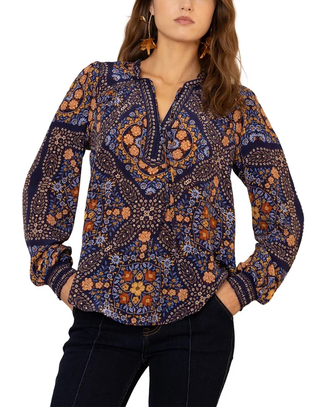 Hale Bob Raina Long Sleeve Silk Blouse, image 1 of 1 from Rue La La