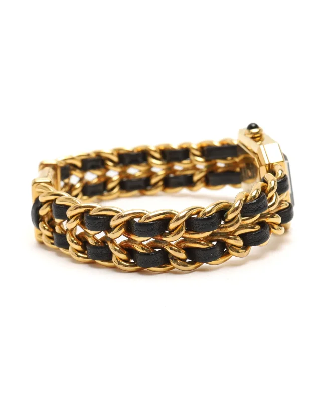 Chanel Première L 20mm Gold-Plated Black Dial Quartz Watch in Black Woven leather from A Retro Tale, photo 8 of 8