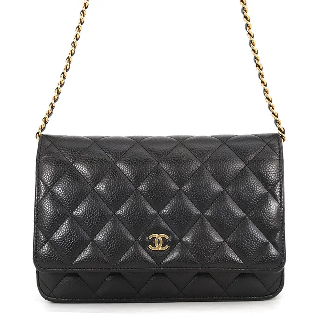 Chanel Matelasse ChainShoulder wallet BlackAP0250 Caviar Leather in Caviar leather from GALLERY RARE