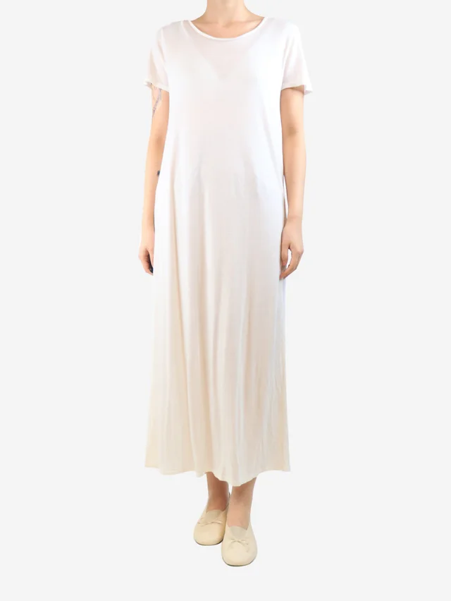 The Row White short-sleeved t-shirt dress - size M in White Cashmere from Sign of the Times