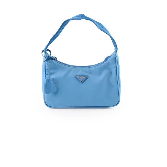 Prada Re-Edition 2000 Shoulder Bag Blue in Blue Nylon from The Purse Affair