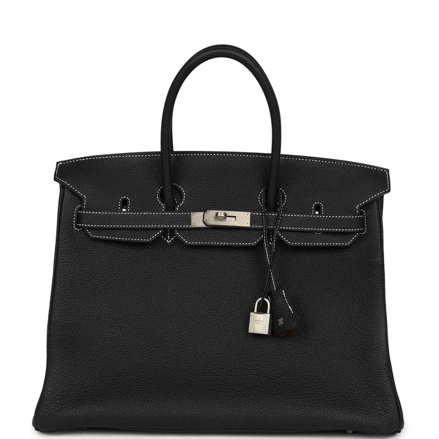 Hermès Special Order (HSS) Birkin 35 Black Verso Togo Brushed Palladium Hardware in Black Togo leather from Madison Avenue Couture