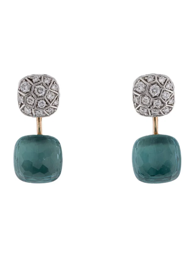 Pomellato 18K Topaz & Diamond Drop Earrings in multicolor from The RealReal