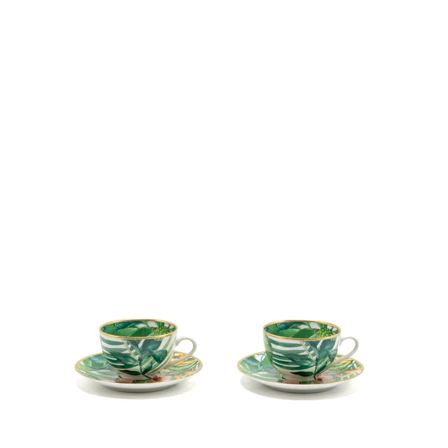Hermès Passifolia Tea Cup and Saucer Porcelain Multicolour (Sell in Set) from EMIER
