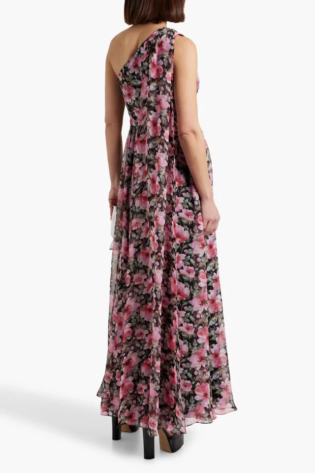 Mikael Aghal One-Shoulder Floral-Print Chiffon Maxi Dress, photo 3 of 4 from THE OUTNET