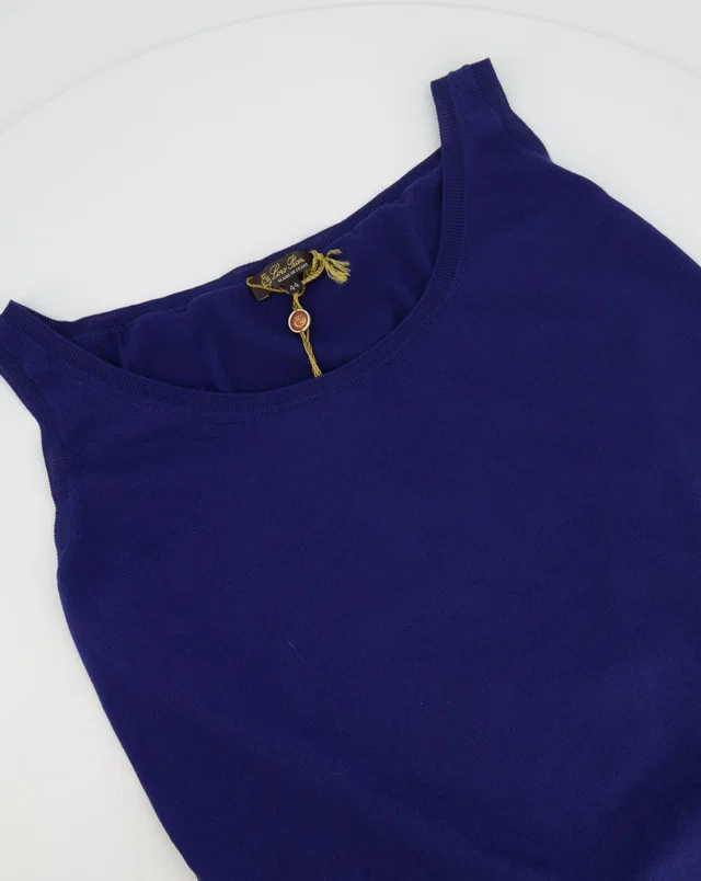 Loro Piana Silk Electric Blue Tank Top Size IT 44 (UK 12) in Blue Silk from Sellier