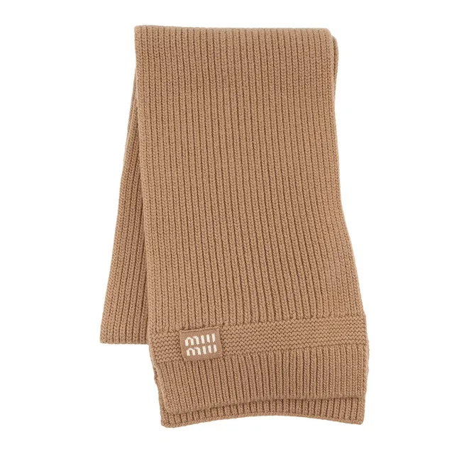 Miu Miu Wool KnitScarf Scarf Beige5FS048 Virgin Wool70% Cashmere30% in Wool from GALLERY RARE