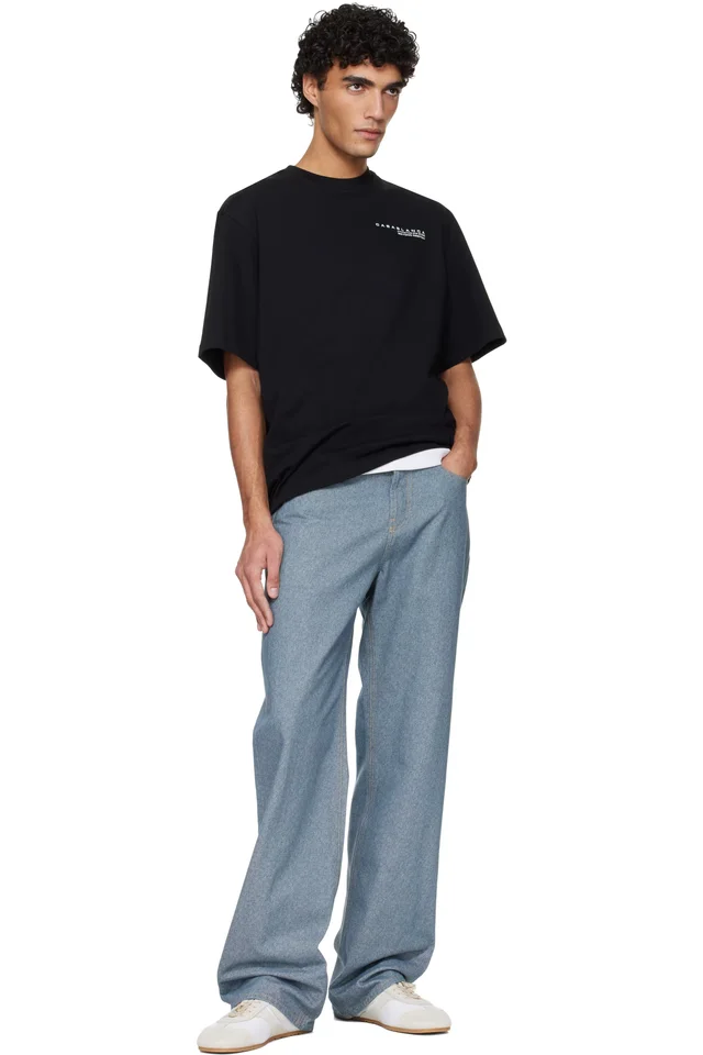 Casablanca Black Glitch Orchid Oversized Short Sleeve T‑shirt, photo 4 of 4 from SSENSE