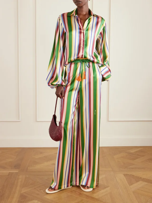 CRISTIANO MARCHELI Mia striped stretch-silk satin shirt, photo 2 of 2 from NET-A-PORTER (Canada)
