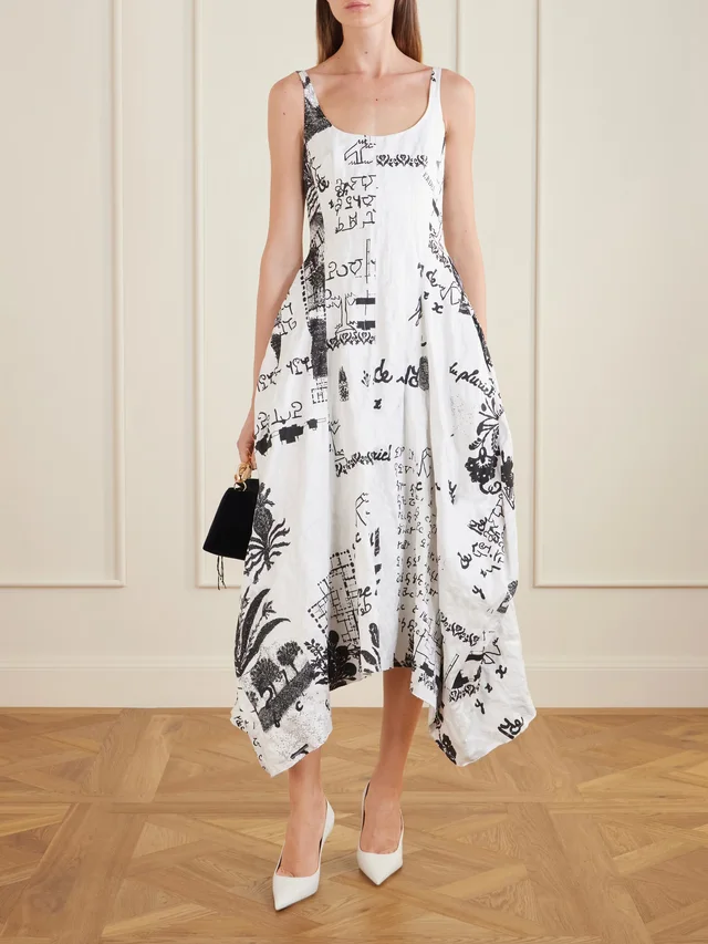 ERDEM Printed cotton-blend gown in White, photo 2 of 2 from NET-A-PORTER (Canada)