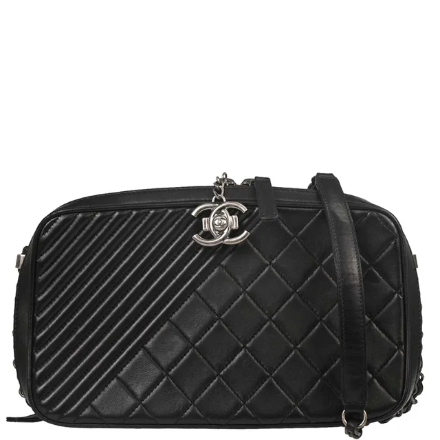 Chanel 2014-2015 Black Lambskin Coco Boy Camera Bag Small in Black Lambskin from AMORE Vintage Tokyo