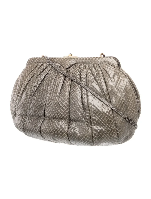 Judith Leiber Snakeskin Evening Bag in gray from The RealReal, photo 3 of 6