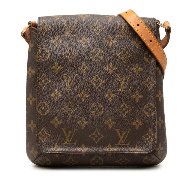 Brown Louis Vuitton Monogram Musette Salsa PM Short Strap Shoulder Bag in Brown Coated canvas from Designer Revival
