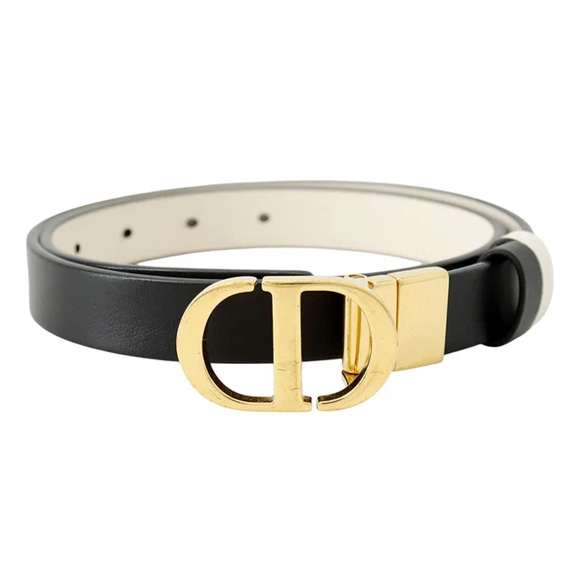 Dior 30Montaigne Reversible Belt Size 70 Black/Latte WhiteB0446UWGA_M911 Smooth Calf Leather in Black Calfskin from GALLERY RARE