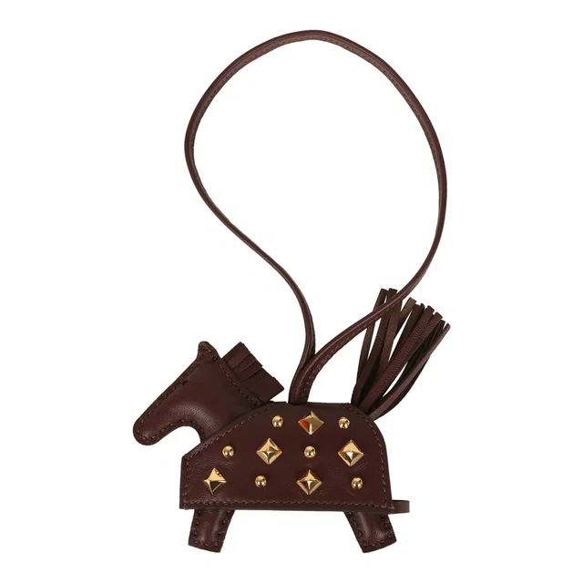 Hermès Rodeo Rock Bag Charm PM Terre Milo Lambskin Gold Hardware in Lambskin from Madison Avenue Couture