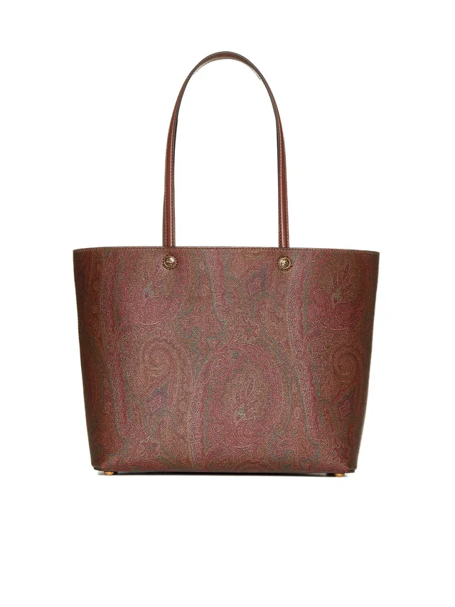 Etro Paisley Jacquard Tote Bag — Multicolor Cotton in Multicolor Leather from HEWI