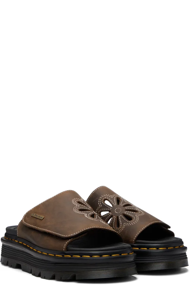 Dr. Martens Brown Zebzag Flower Sandals, photo 4 of 4 from SSENSE