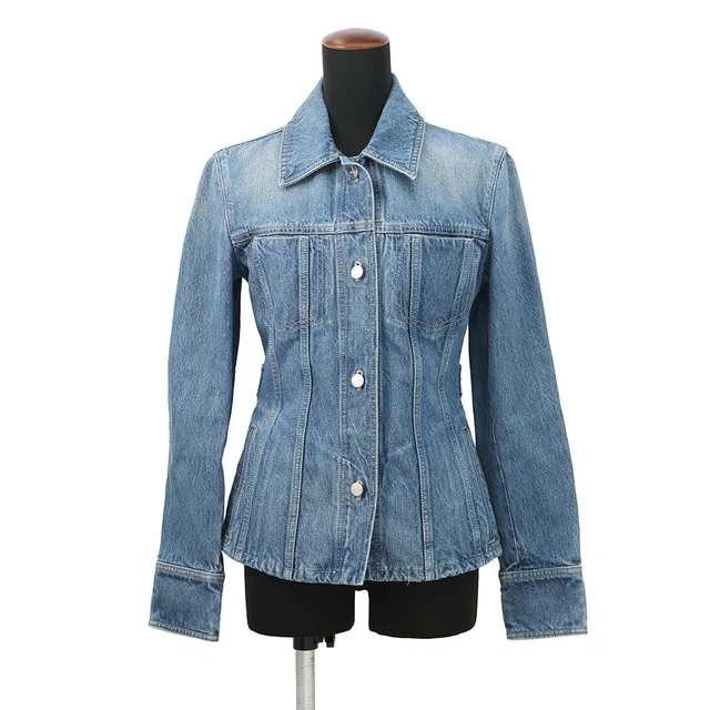Ferragamo Denim Jacket Size 38 Blue13C546 763555 Cotton100% in Denim from GALLERY RARE