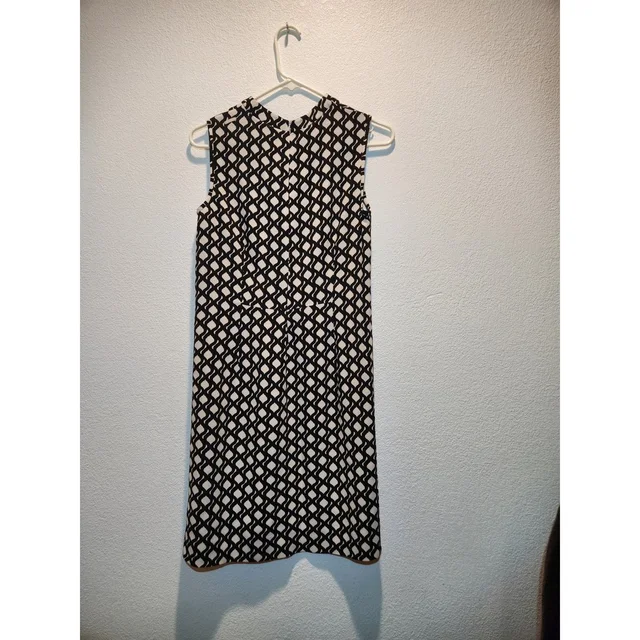 Max Mara Sleeveless Shift Dress Black White Geometric Womens Italy in black|white from Poshmark