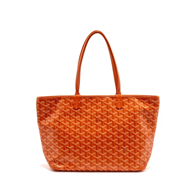 Goyard Artoise PM tote bag Goyardine canvas / calfskin orange SHW in Orange Calfskin from EMIER