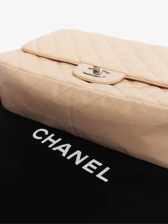 Chanel Beige 2009 classic single flap bag in Beige Woven leather from Sign of the Times, photo 10 of 10
