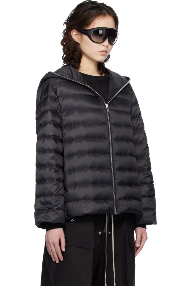Moncler + Rick Owens Black Ziplock Down Jacket, photo 2 of 5 from SSENSE