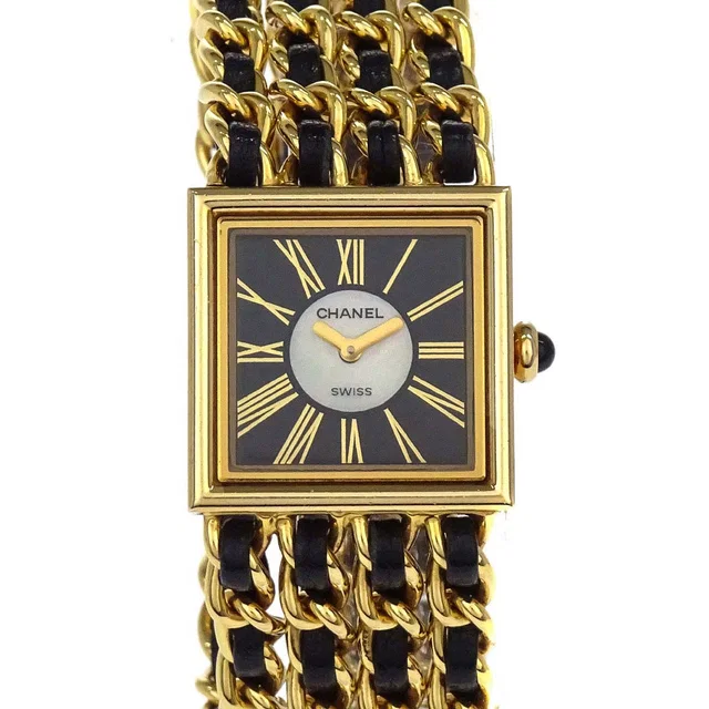 Chanel Mademoiselle Watch 22mm Quartz Leather 18KYG in Leather from AMORE Vintage Tokyo