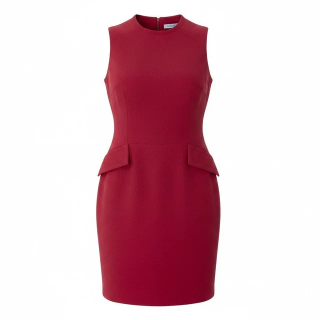 Prada Sleeveless Dress Knee Length 36 Red Wool in Red Wool from The Reluxe