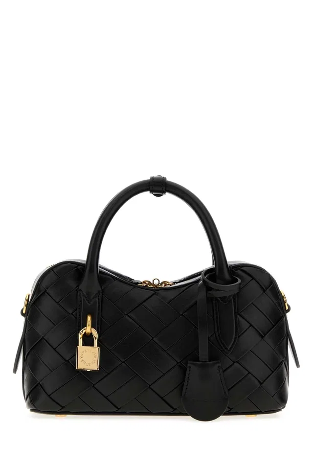 Stella McCartney Quilted Leather Top Handle Bag — Black in Black Leather from HEWI