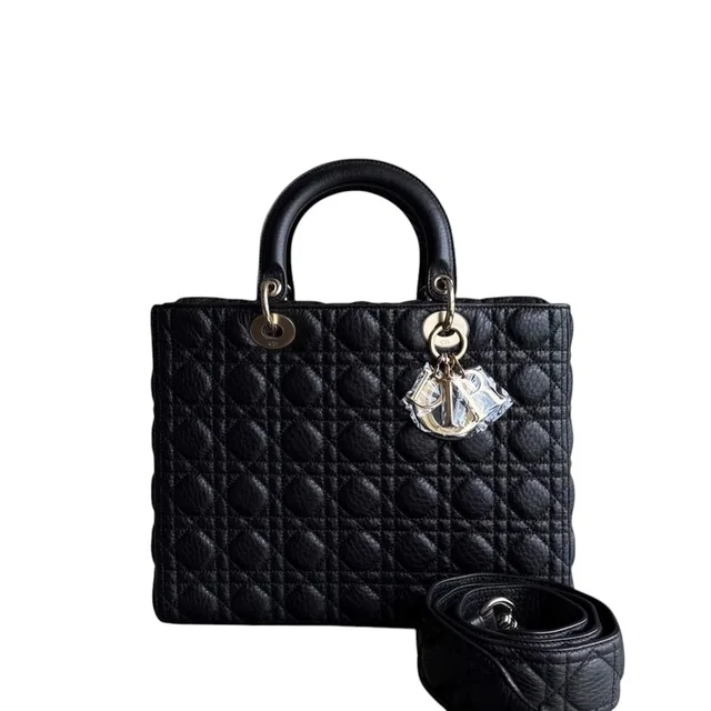 Chanel Flap, Grained Calfskin* Lady Large Flap Grained Calfskin Cannage Black GHW in Black Caviar leather from Luxury Promise