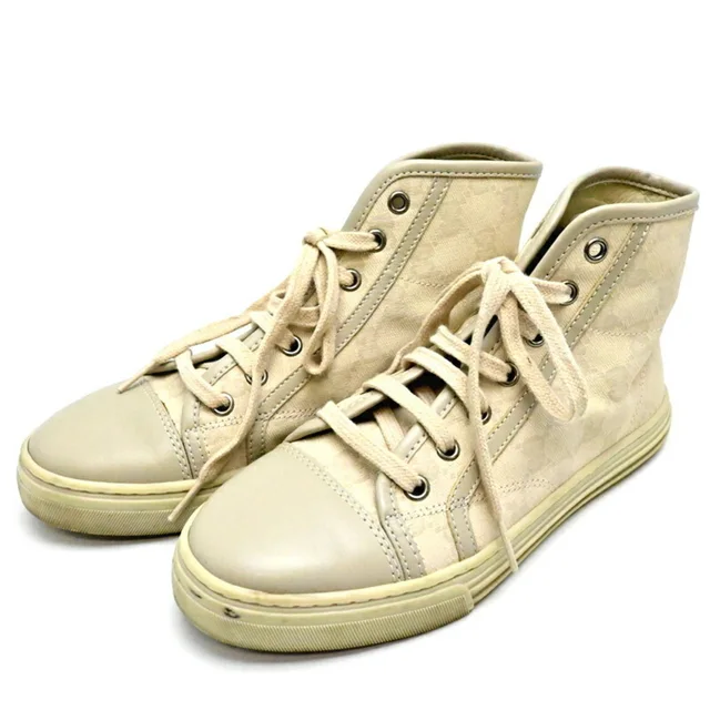 Gucci #34 1/2 approx. 22.5cm Women's Sneakers 426189 Canvas in Black Canvas from Elady