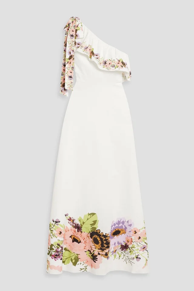 Mikael Aghal One-Shoulder Floral-Print Cotton-Linen Maxi Dress from THE OUTNET, photo 1 of 1