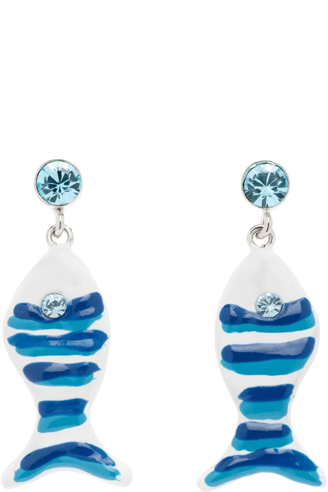 Fish & Rhinestone Earrings, image 1 of 1 from SSENSE
