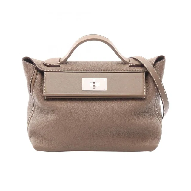 Hermès Handbag Sac 24/ 29 2-Way Etoupe Leather Sac 24/ / Vanquatre 29 in Taupe Leather from The Reluxe
