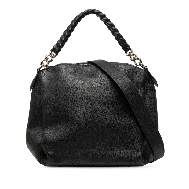 Black Louis Vuitton Monogram Mahina Babylone Chain BB Satchel in Black Leather from Designer Revival