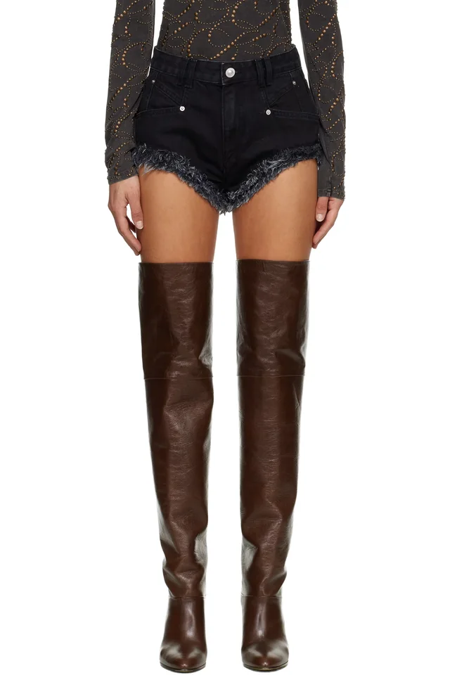 Black Eneidala Denim Shorts, image 1 of 1 from SSENSE
