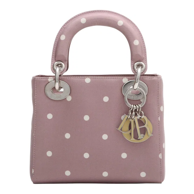 Satin Dot Pattern Lady Dior Mini Purple in Purple Satin from VINTAGE QOO TOKYO